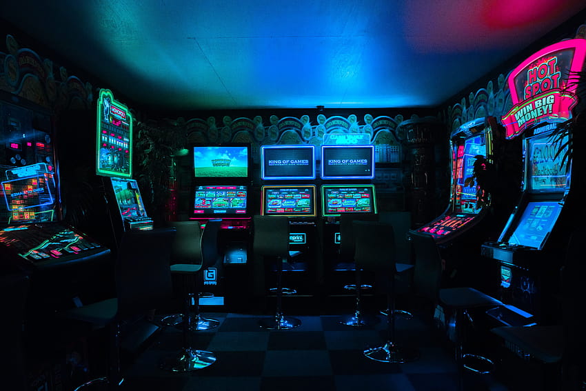 gaming room with arcade machines, video arcade shop interior in 2020, arcade room HD wallpaper
