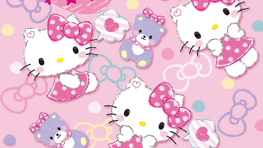 3 Fundos da Hello Kitty, Hello Kitty rosa papel de parede HD