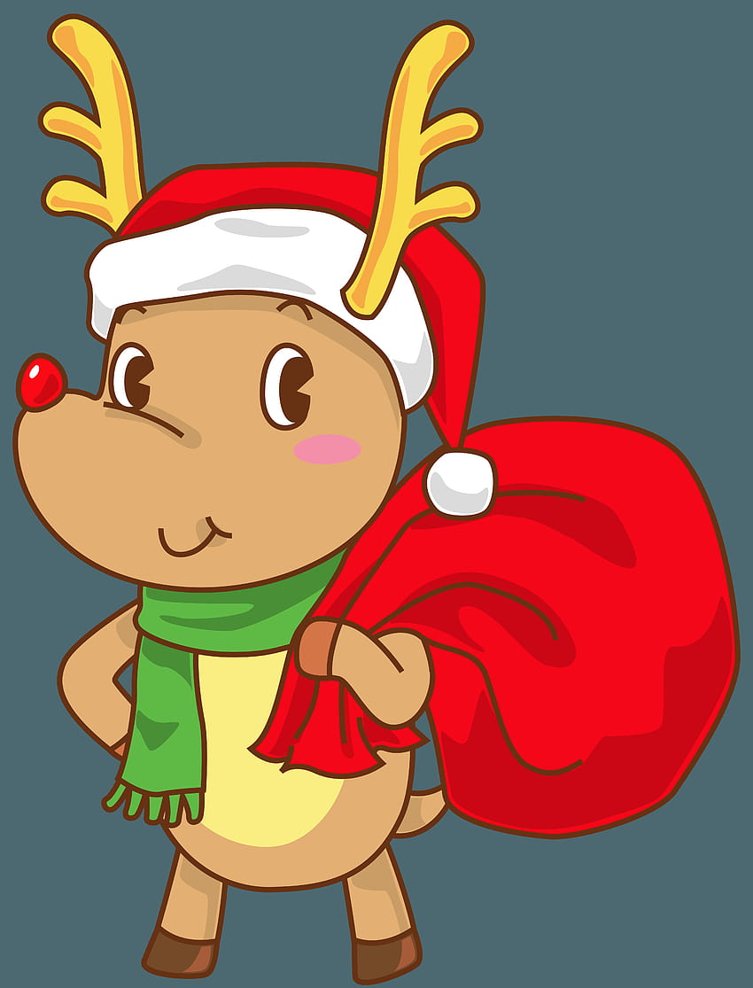 Christmas Rudolph with Santa Hat Transparent PNG Clip Art HD phone ...