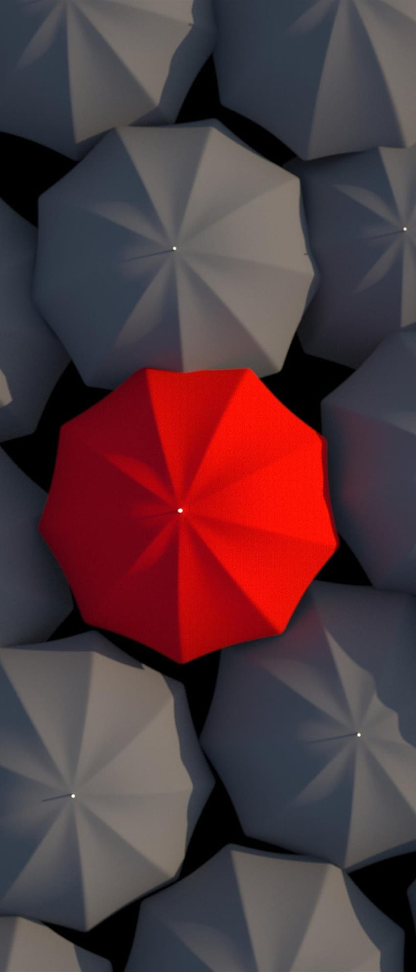 Umbrellas 3D Red Gray, sony xperia 5 HD phone wallpaper