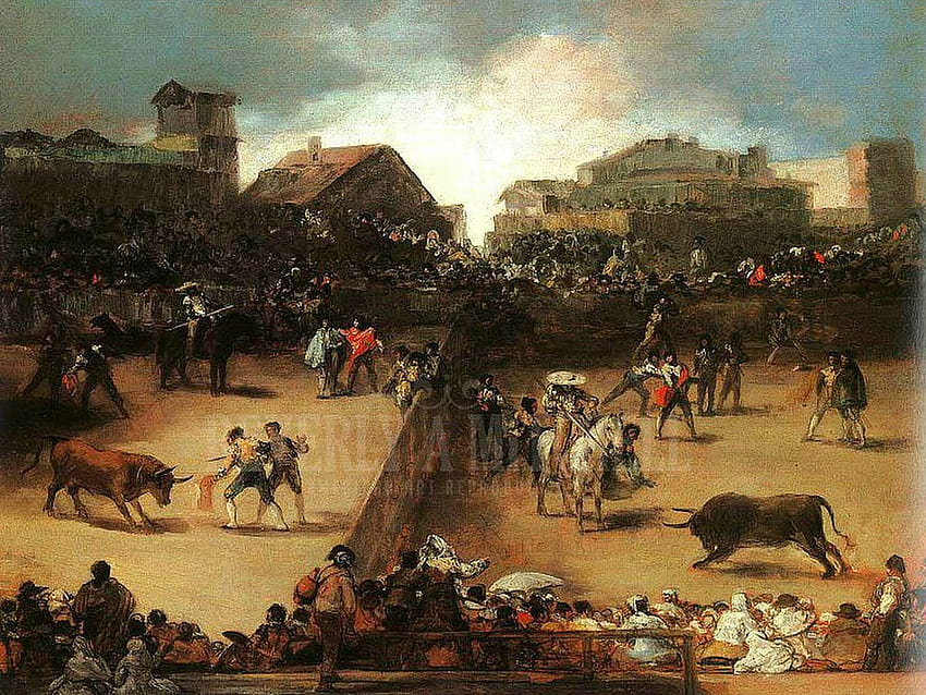 The Bullfight by Francisco De Goya Print and Painting from Beverly A Mitchell American Art Gallery HD wallpaper