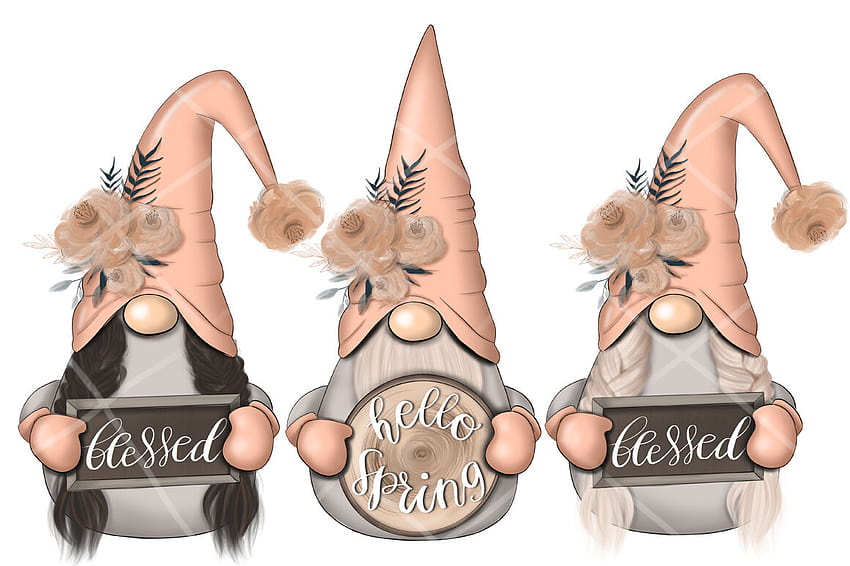 Spring Peachy Gnomes Planner Icons Por Tanya Kart, gnomo de primavera fondo de pantalla