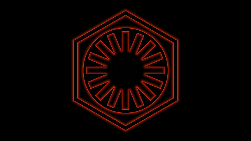 Светещо лого на Star Wars The First Order WP от MorganRLewis на [1366x768] за вашия мобилен телефон и таблет, първа поръчка на Star Wars HD тапет