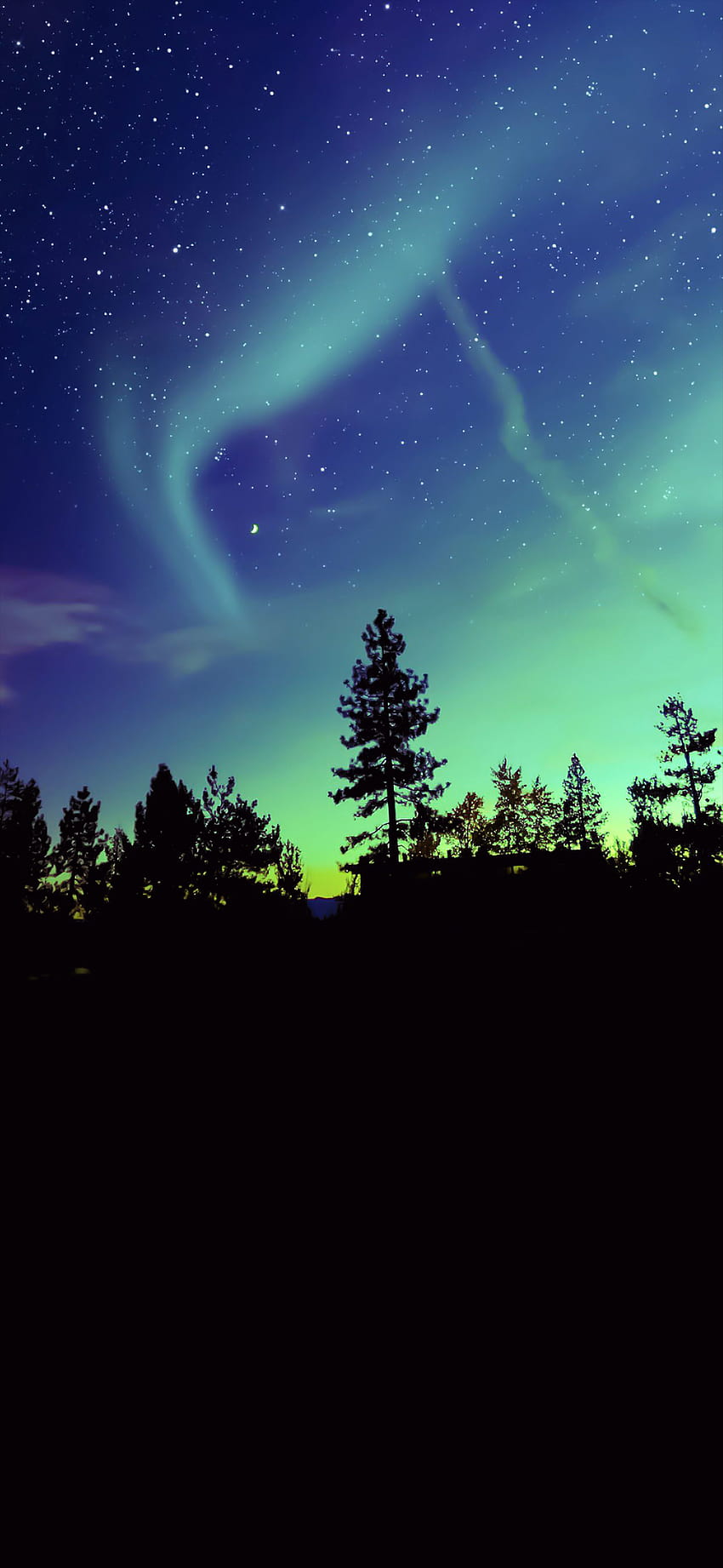 BLACK, aurora borealis mobile HD phone wallpaper
