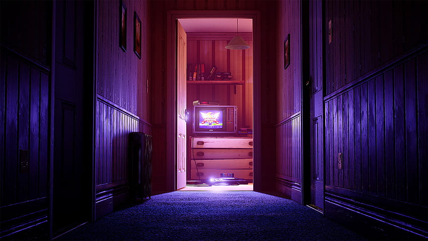 : noche, habitación, casa, azul, Sonic the Hedgehog, Retro juegos, diseño de interiores, ligero, color, iluminación, sala, oscuridad, captura de 1920x1080, Cuarto de noche fondo de pantalla