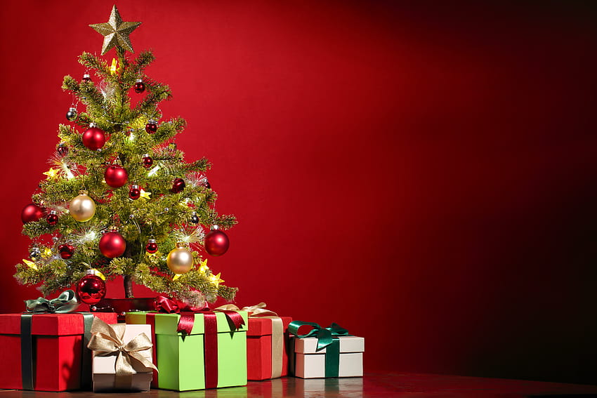 Christmas Presents Under the Tree Ultra ของขวัญคริสต์มาสสุดน่ารัก วอลล์เปเปอร์ HD