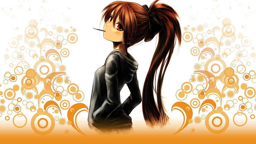 Pocky mahou shoujo madoka magica blush sakura kyouko ponytails anime ...