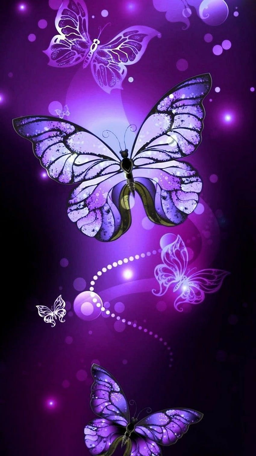 Purple Butterfly on Dog, butterfly art HD phone wallpaper