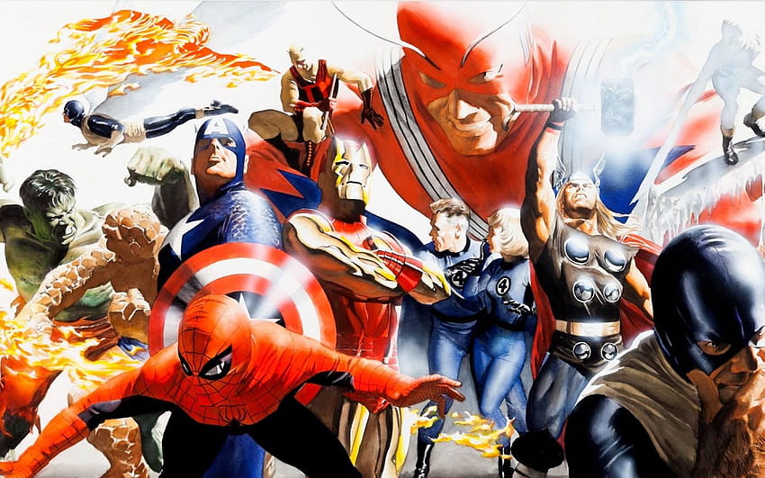 Alex Ross, Art, Avengers, Marvel, Superbohater, Alex Ross Superman Tapeta HD
