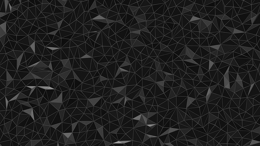 hitam dan abu-abu seni digital digital abstrak poli rendah hitam bac…, segitiga hitam dan putih pc Wallpaper HD