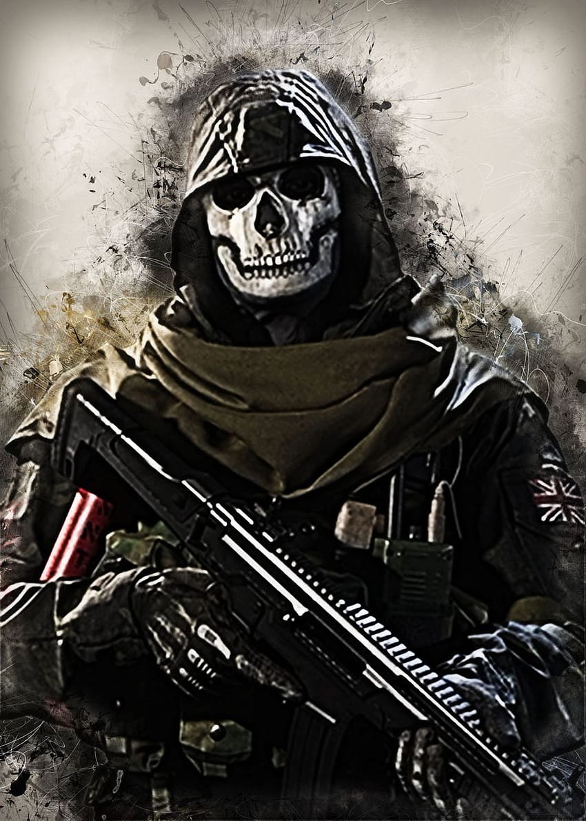 COD Warzone Ghost 1' Metal Poster ...дисплей · В наличност, ghost warzone HD тапет за телефон