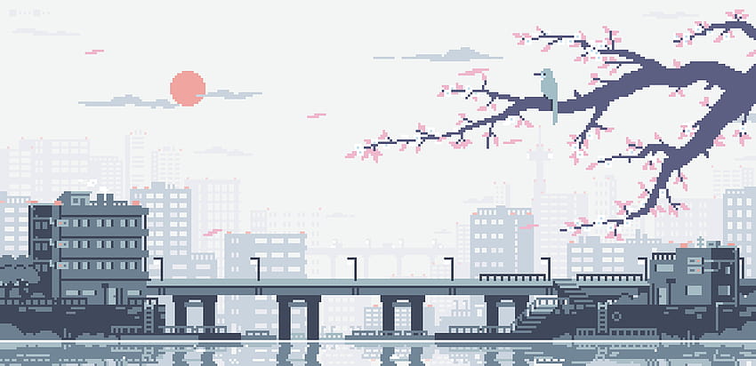 Japanische Pixelkunst, 8-Bit-Japan HD-Hintergrundbild