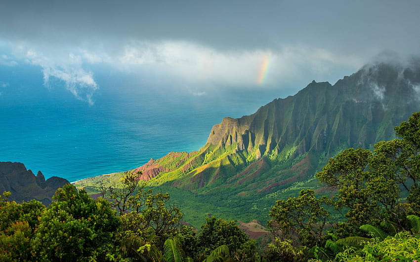 2880x1800 Hawaii Kauai Pasifik Okyanusu Bulutlar Dağlar Macbook Pro Retina , Arka Planlar, and, hawaii dağı HD duvar kağıdı