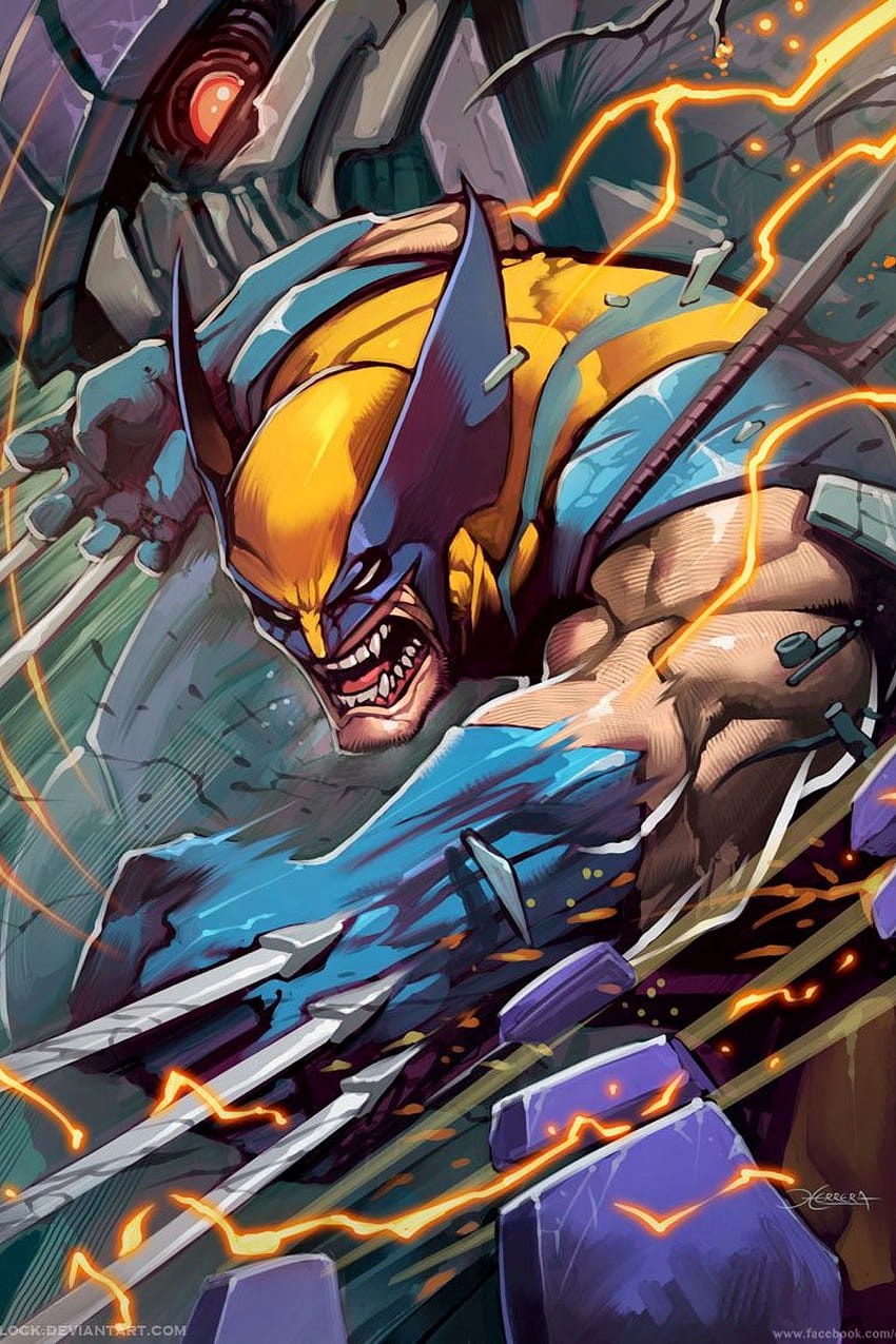 Téléphone comique de Wolverine sanglant, dessin animé de carcajou Fond d'écran de téléphone HD