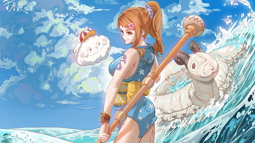 Nami One Piece Red Anime Wallpaper 4k HD ID:10687