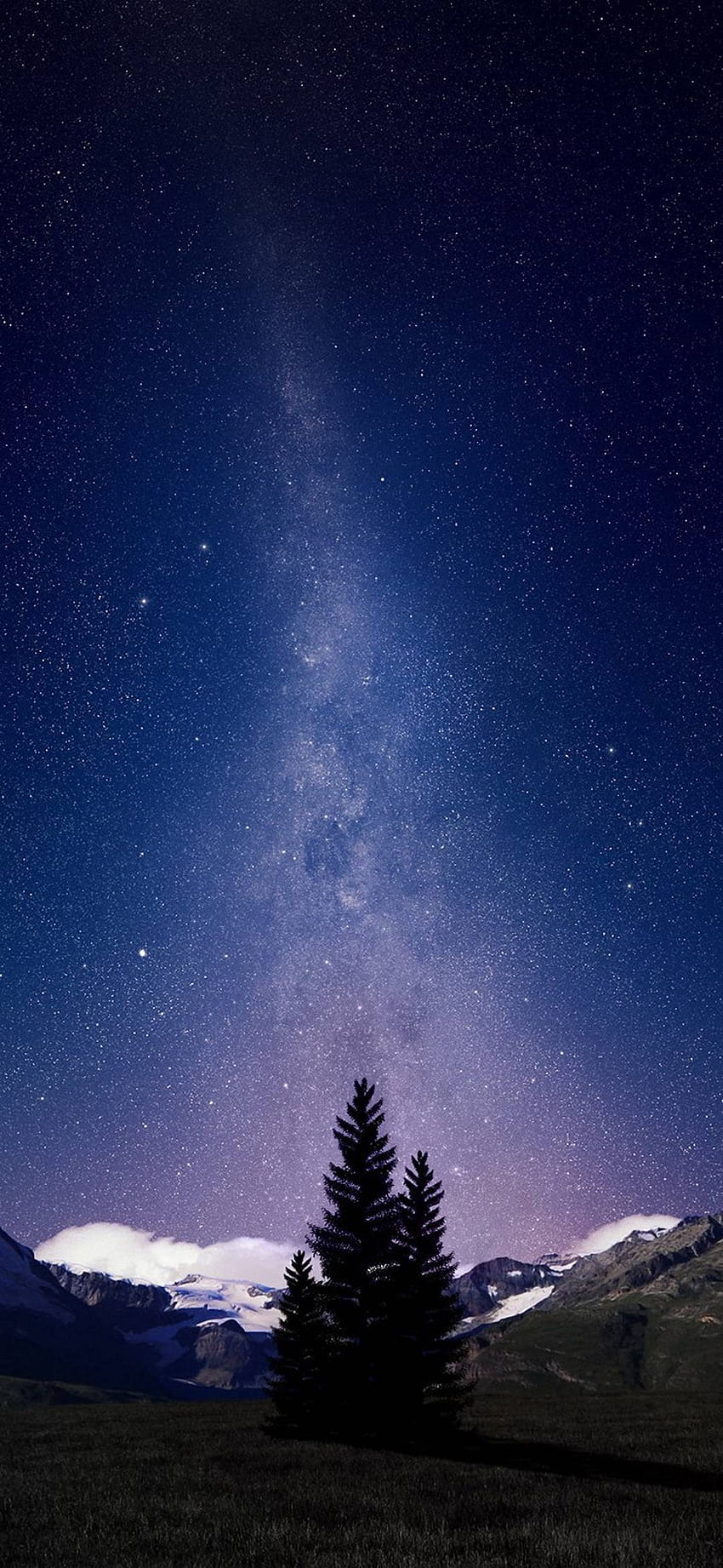Alpine Night Sky, winter 1080x2340 HD phone wallpaper