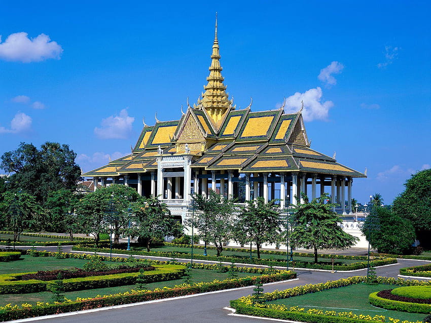 プノンペン王宮、カンボジア、 高画質の壁紙