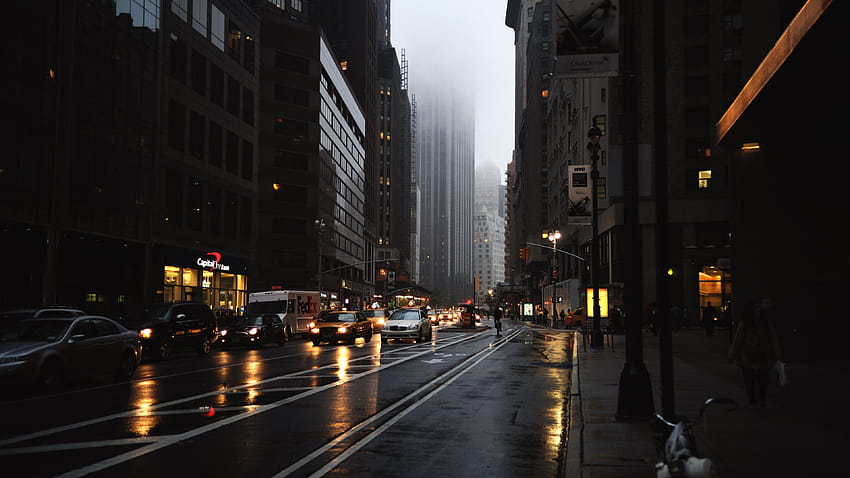 Deszczowy NYC, deszcze Tapeta HD