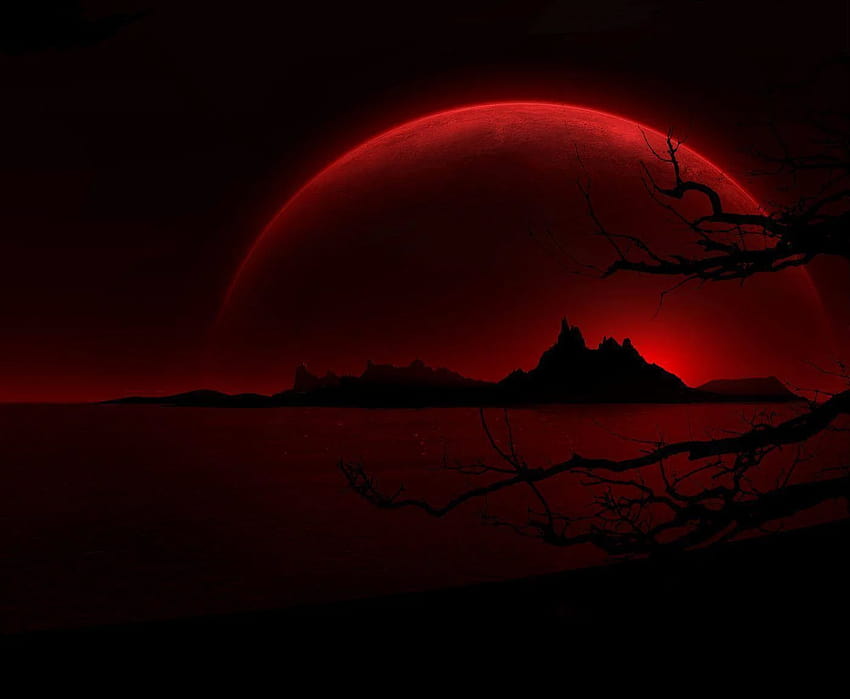 For > Blood Red Moon, blood moon HD wallpaper