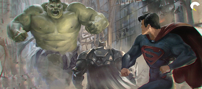 Superman And Batman Vs Hulk Artwork, Superheroes, Backgrounds, and, hulk and superman HD wallpaper