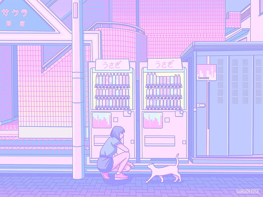 Pastell-Anime-Ästhetik, PC-Anime-Ästhetik Lila HD-Hintergrundbild