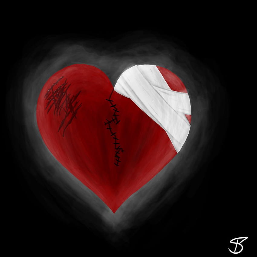 Broken Heart publicado por Michelle Peltier, roto dp fondo de pantalla del teléfono
