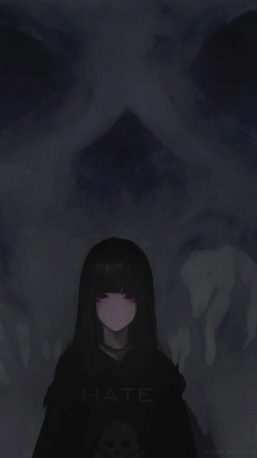 Garota anime dark Papel de parede de celular HD