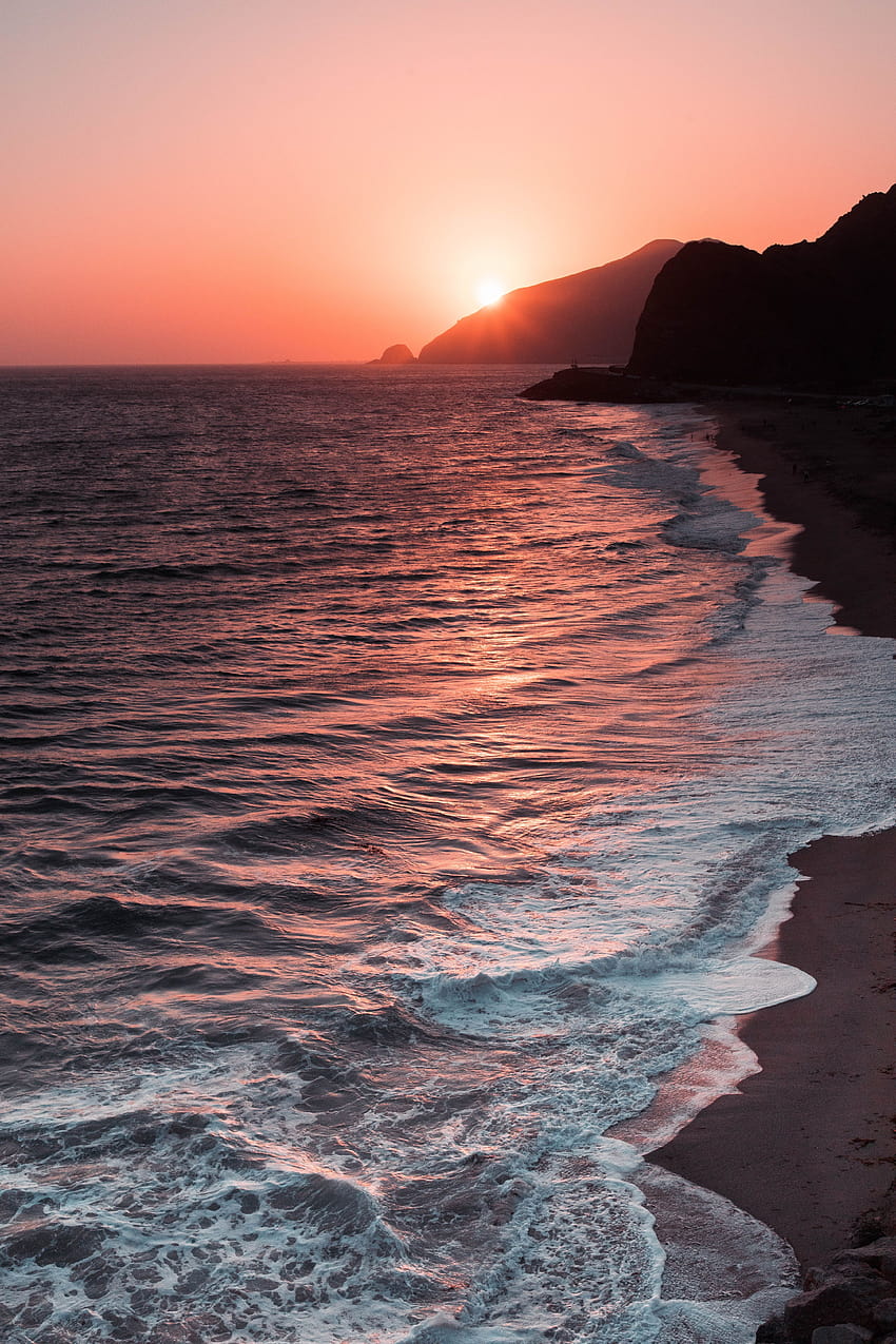 beach during golden hour, golden coast HD phone wallpaper