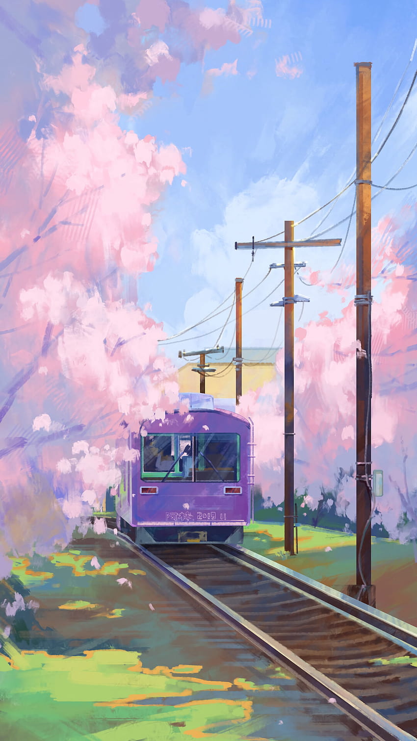 Anime Girl Student Riding Train 4K Wallpaper iPhone HD Phone #5710i