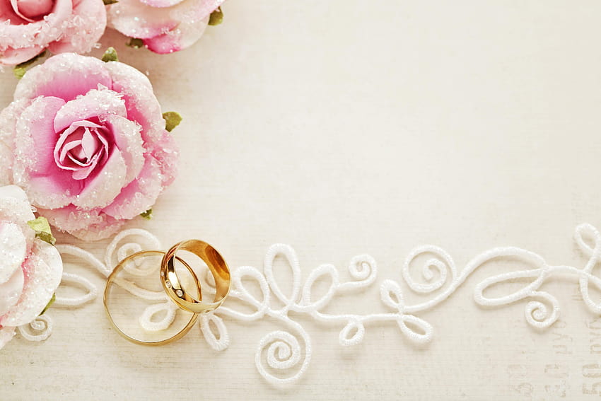 wedding wedding rings doves lace flowers roses HD wallpaper