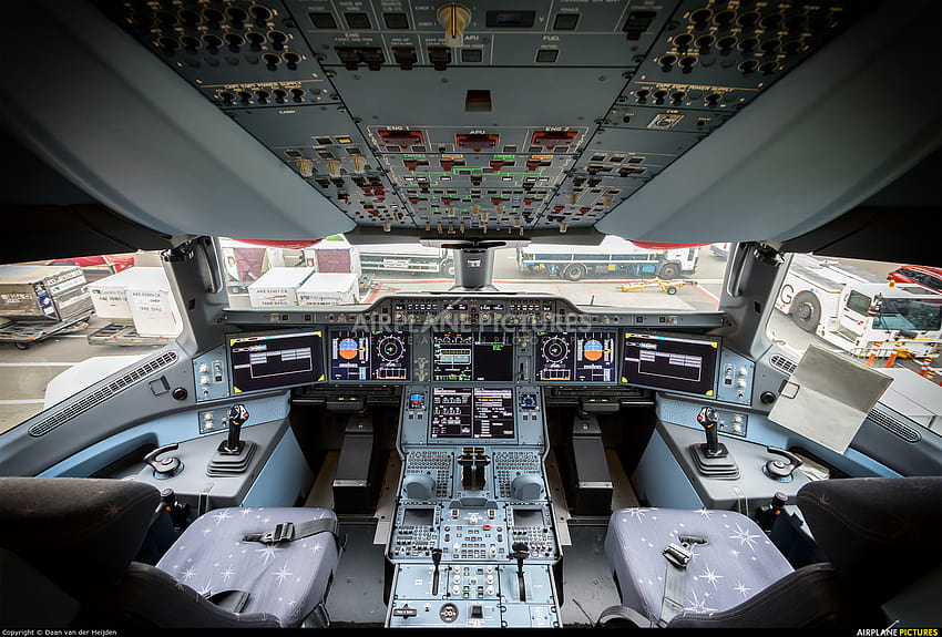 9V, cockpit do airbus a350 papel de parede HD