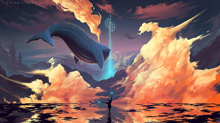 Sky Ultra, whale art HD wallpaper