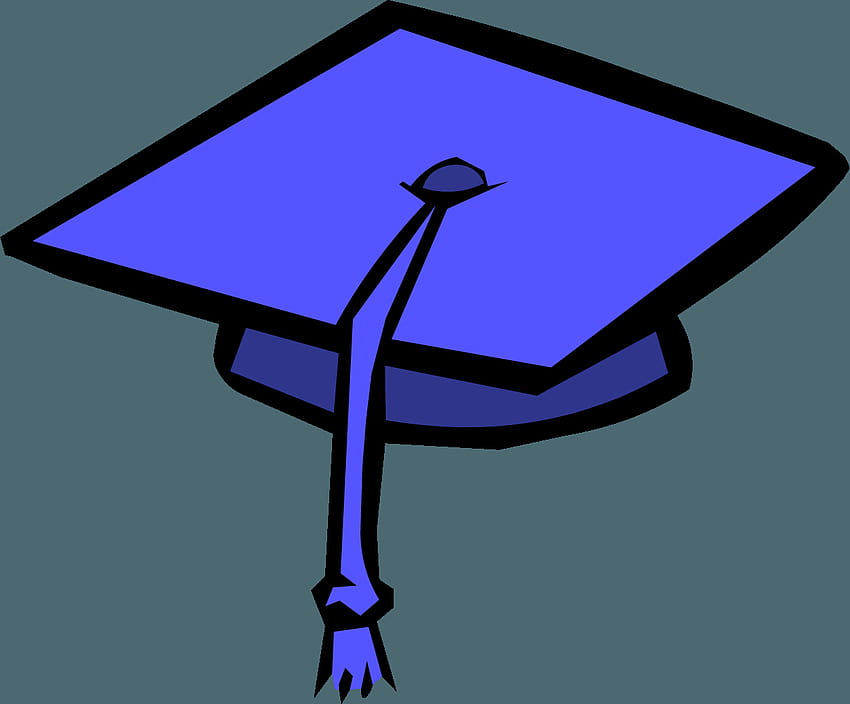 Sombrero de graduación azul y borlas doradas Clipart, de clip de graduación fondo de pantalla