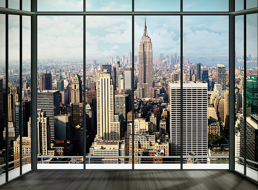4 mural Nueva York, vista de la oficina fondo de pantalla