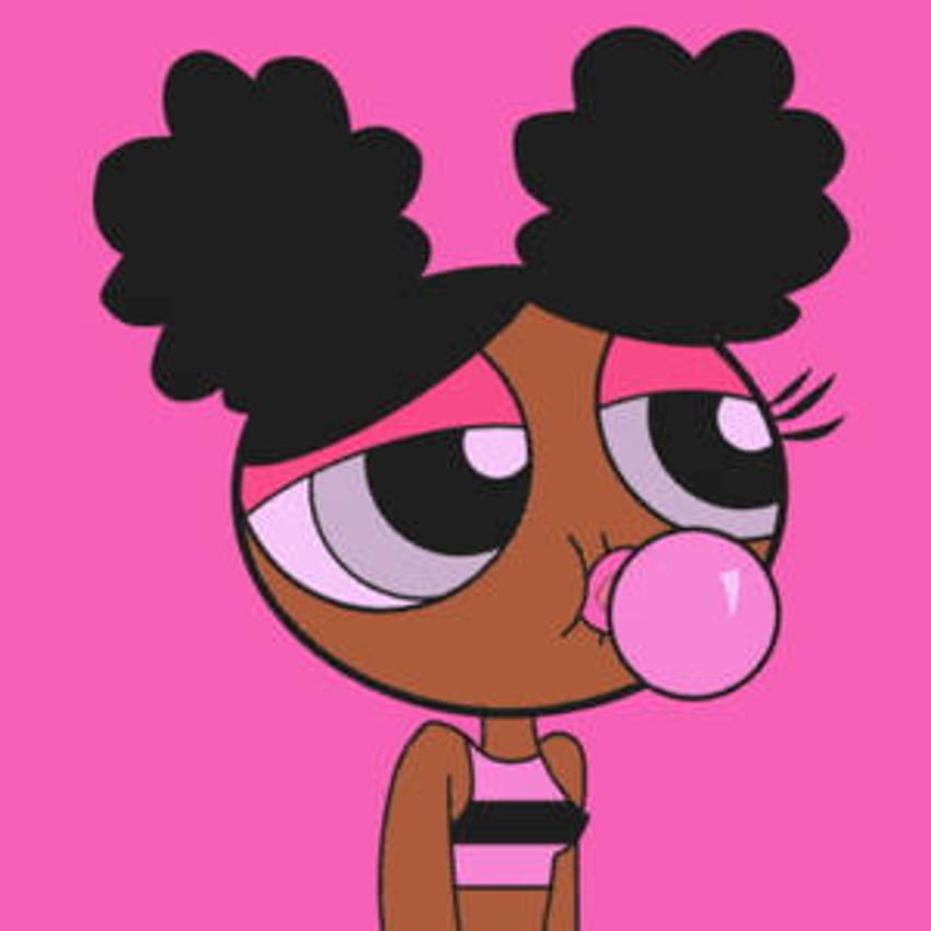 Cartoon Cute Black Girl Pink Aesthetic, aesthetic black cartoon HD phone wallpaper