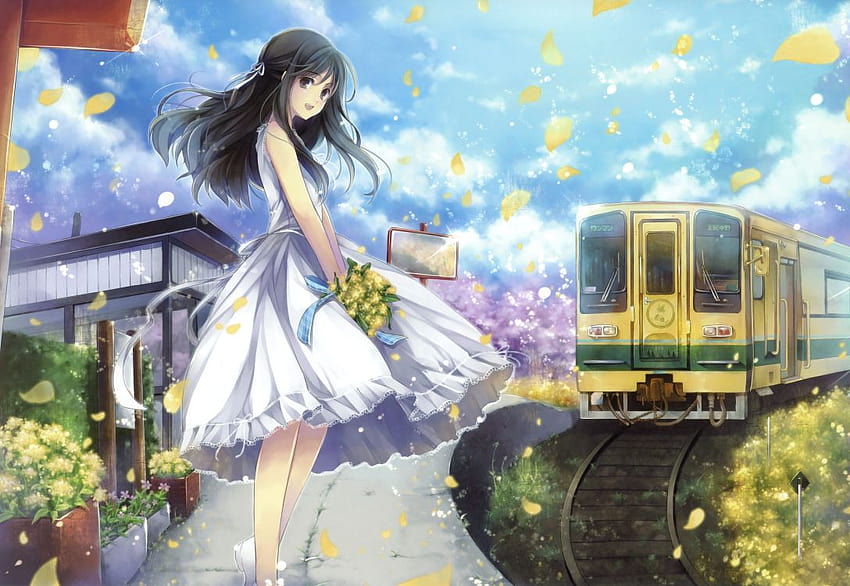Anime Girl Summer Dress, Anime, Dress, Clothing, Train, Backgrounds, anime girl fashion HD wallpaper