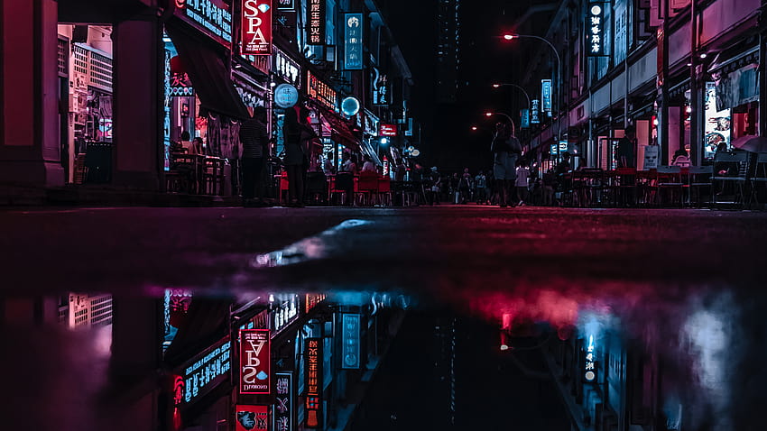 2560x1440 Asia Neon City Lights Reflections 1440P Resolution , Backgrounds, and, asian city HD wallpaper