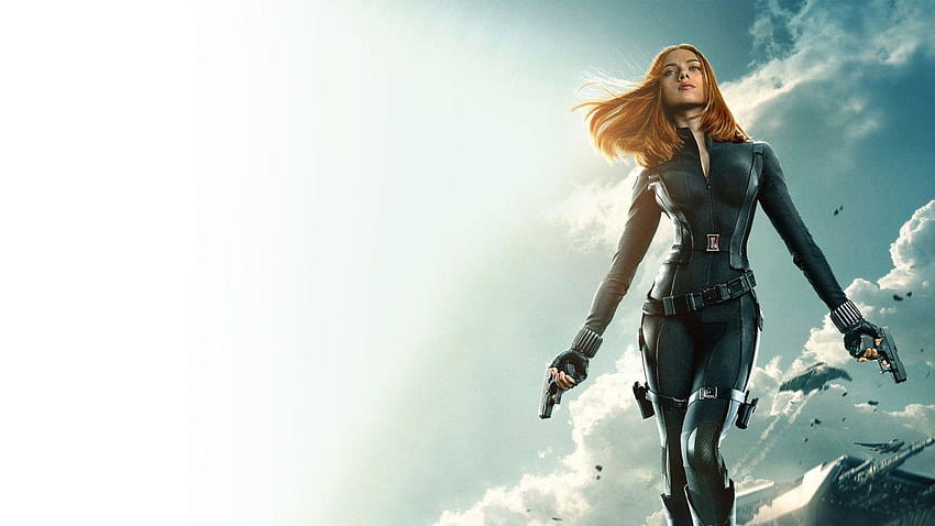 Scarlett Johansson Redhead Captain America Winter Soldier Handgun, капитан Америка и черна вдовица HD тапет