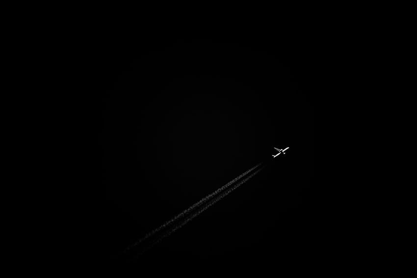 Avión minimalista, avión mínimo negro. fondo de pantalla