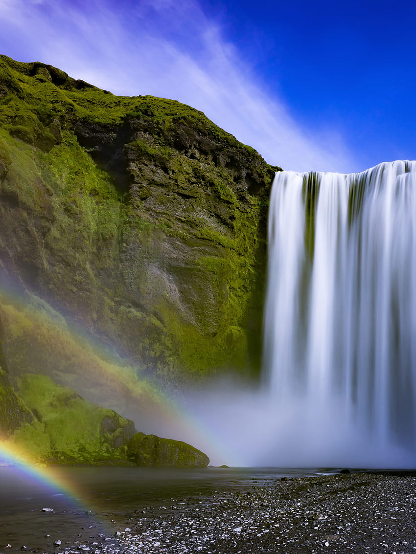 Skogafoss waterfall Icel [3840x2400] for your , Mobile & Tablet, android iceland HD phone wallpaper
