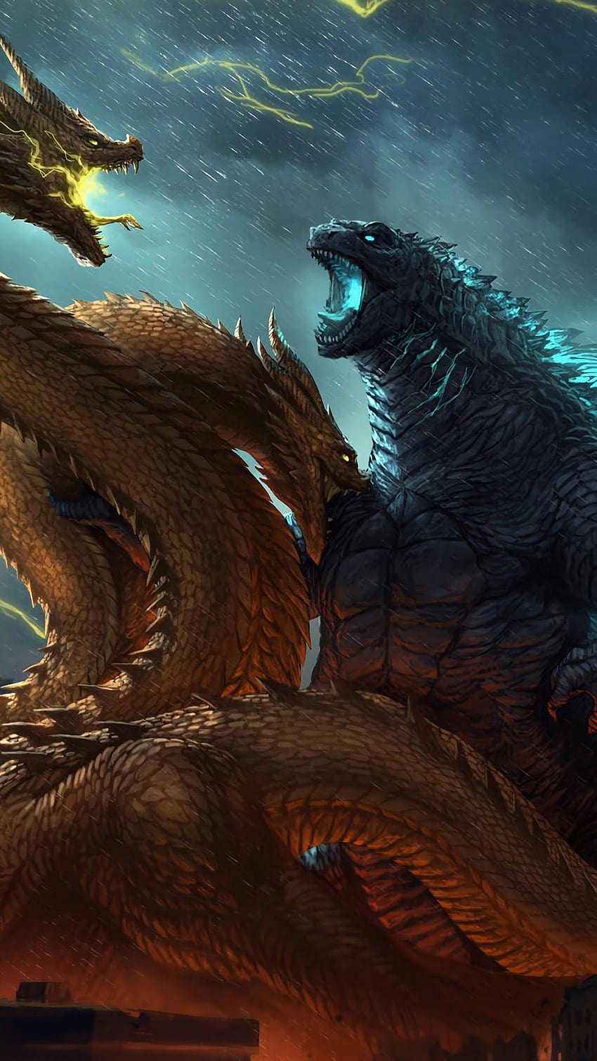 331403 Godzilla vs King Ghidorah, Godzilla King of the Monsters HD phone wallpaper