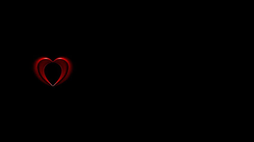 Red Heart Black Backgrounds, heart beat HD wallpaper