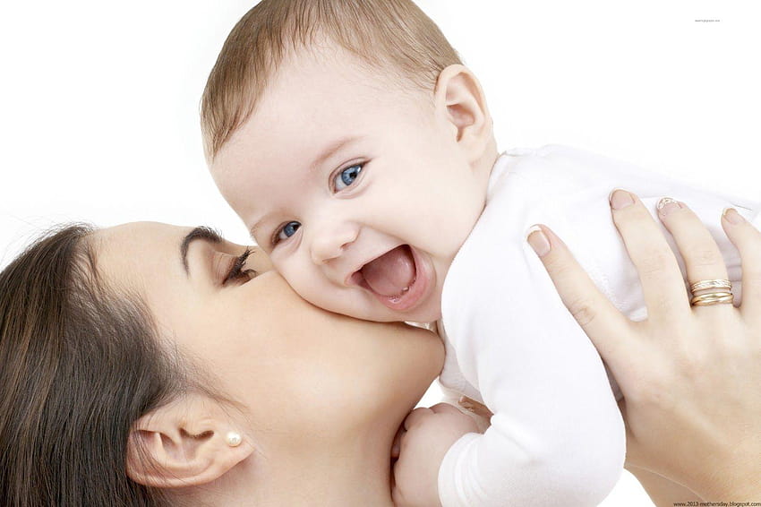 : Muttertag Süßes Baby mit Mutter, Mutter und Kind HD-Hintergrundbild