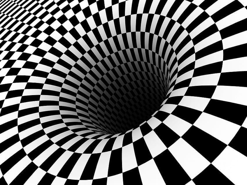 Ilusões de ótica de vórtice xadrez de buraco negro, buracos papel de parede HD