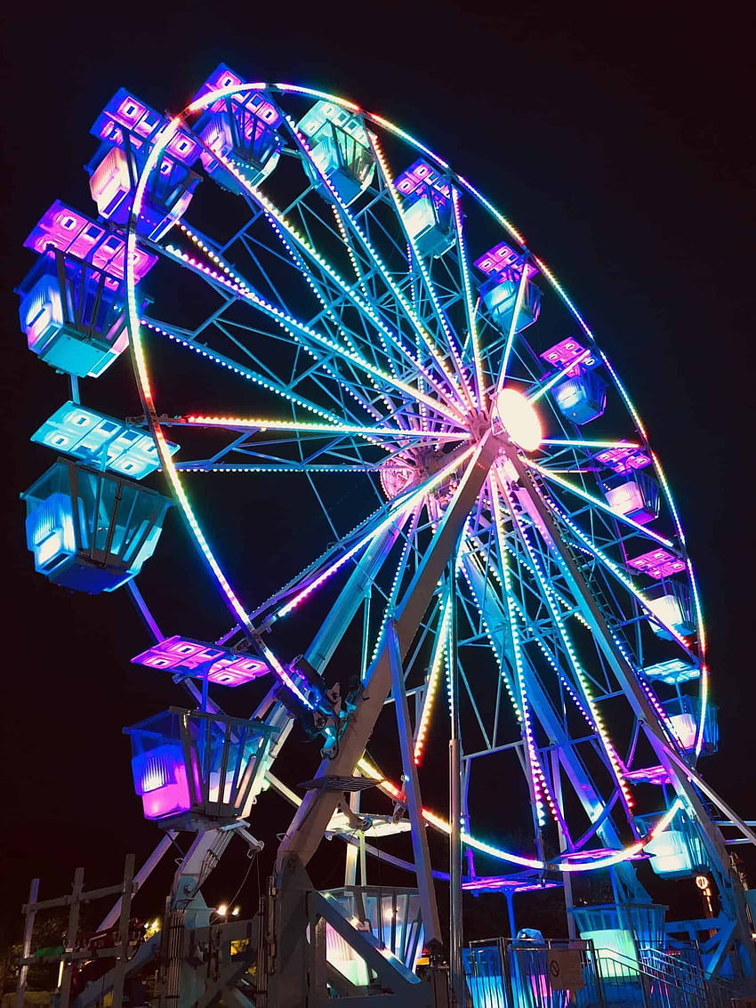 Ferris Wheel, carnival at night aesthetic HD phone wallpaper