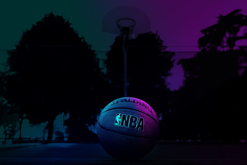 : NBA, basketball, sport, neon, pop art 7952x5304, neon basketball HD wallpaper