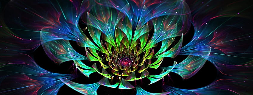 Abstract colorful Lotus 3D flower, colorful design flowers art HD wallpaper