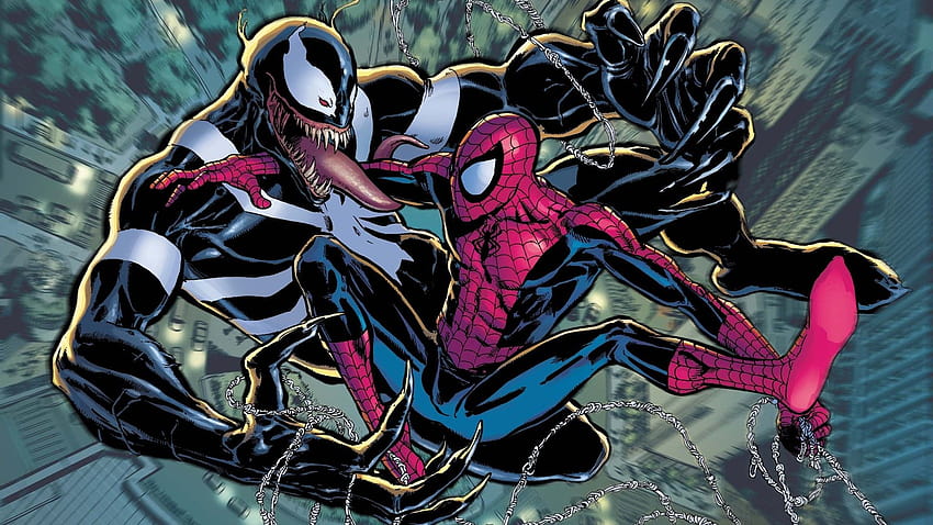 comics venom spiderman battles artwork marvel comics 1920x1080 High Quality ,High Definition, venom marvel halloween HD wallpaper