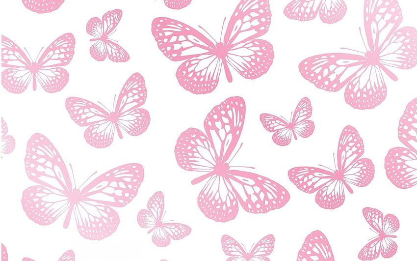 Butterfly Aesthetic โน้ตบุ๊กผีเสื้อสีชมพูสวยงาม วอลล์เปเปอร์ HD