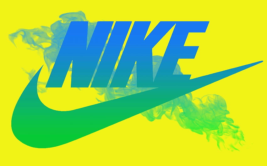 Blue Nike Logo Yellow Backgrounds Ful ..., nike yellow HD wallpaper ...